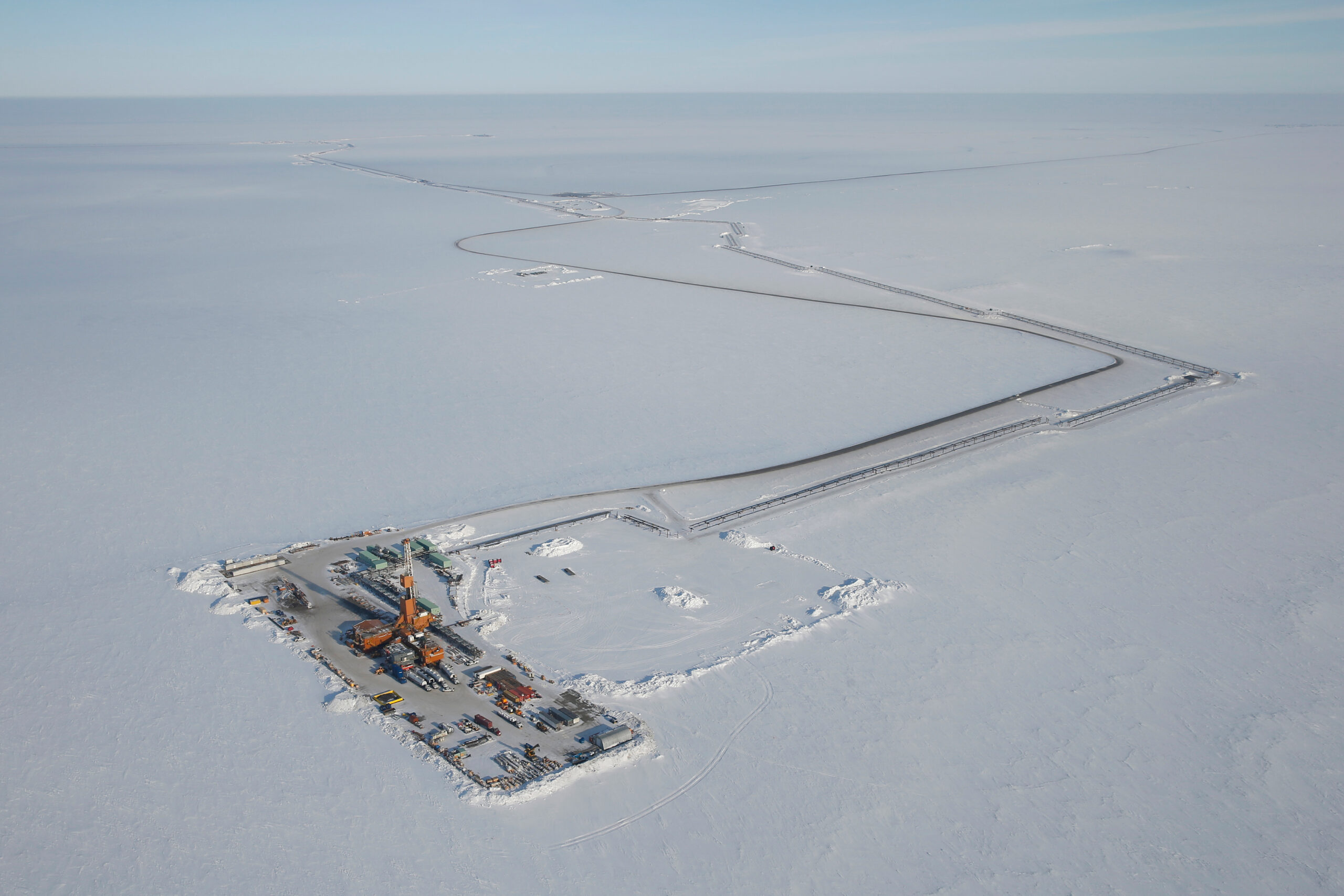 An oil drilling site at Alpine Field in Alaska. Credit: Courtesy of ConocoPhillips