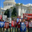 Assemblymember Dawn Addis (D-San Luis Obispo) talks about her bill to reaffirm local governments’ authority to regulate oil and gas production at a rally outside the California State Capitol in Sacramento on Monday. Credit: Last Chance Alliance