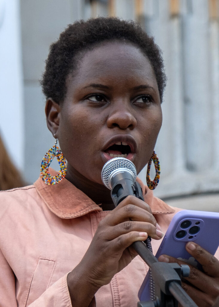 Hilda Flavia Nakabuye traveled from Kampala, Uganda to join a series of climate events this week. Credit: Keerti Gopal/Inside Climate News