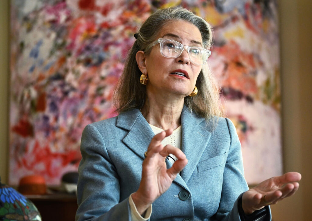 Psychiatrist Lise van Susteren says “moral injuries” stemming from climate anxiety can have lifelong consequences on children, leading to the loss of faith in social bonds, cynicism and anxious disconnection from others. Credit: Mandel Ngan/AFP via Getty Images.