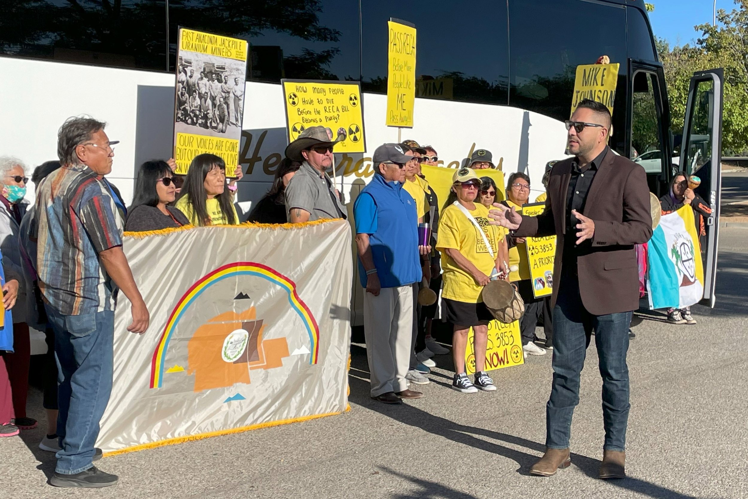 Rep. Gabe Vasquez, D-NM, tells RECA supporters that they are not standing alone in advocating for the extension and expansion of the act. Credit: Noel Lyn Smith/Inside Climate News